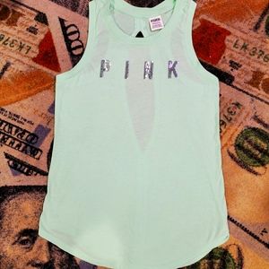 VS PINK Minty blingy tank top cut out in back